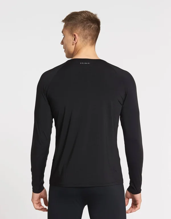 UPF 50+ Long Sleeve Sun Protective Base Layer for Men, Sun Safe Tops White