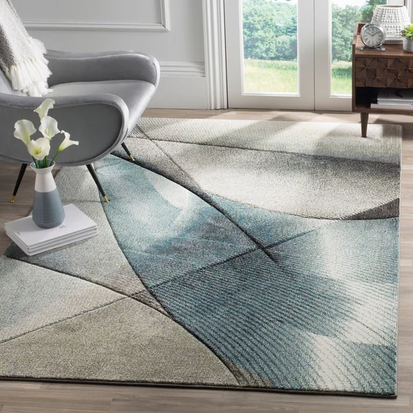 Safavieh Hollywood Rug Collection HLW715Q - Grey, Red - 2&-3x22 x 8&