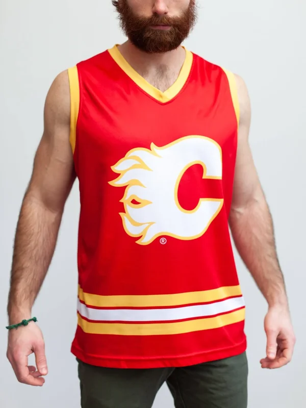 Calgary Flames Alternate Hockey Tank XL - Red, Polyester