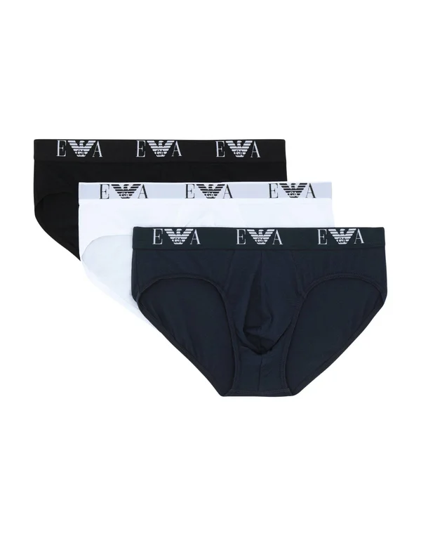 Emporio Armani Underwear 3 Pack Briefs, Size 2x Large, Blk/Nvy/Wh56110