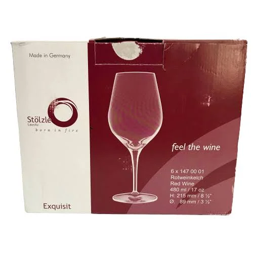 St鰈zle Set of 6 Red Wine Glasses Large 480ml Lead Free Crystal