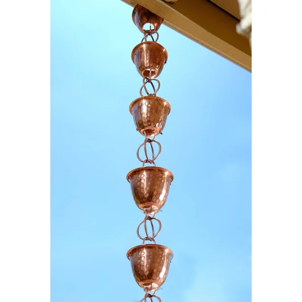Monarch Pure Copper Hammered Cup Rain Chain 8.5-Foot