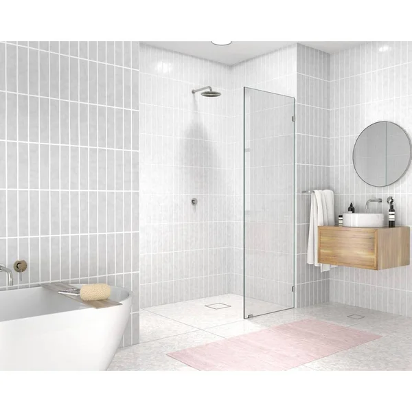 Glass Warehouse GW-SFP-25-BN 25x22 x 78x22 Frameless Fixed Glass Panel Finish: Brushed Nickel