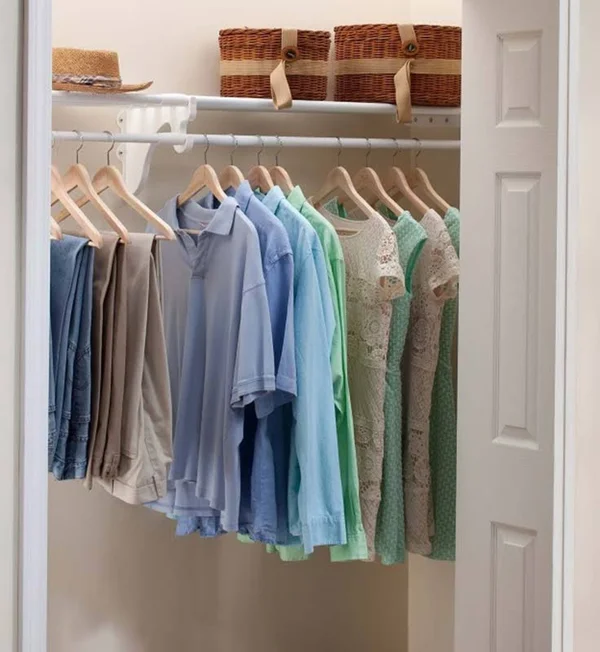 EZ Shelf Expandable Closet Shelf and Rod with No Brackets - 40 inch-73 inch, White