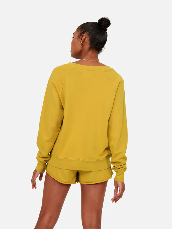 Organic Terry Raglan Sweatshirt Saffron - S