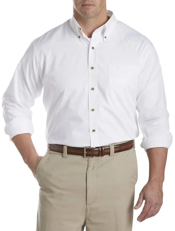 Harbor Bay Men S Big & Tall Easy-Care Solid Sport Shirt