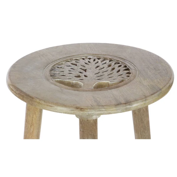 Cole & Grey Wood Tripod Round End Table - Brown