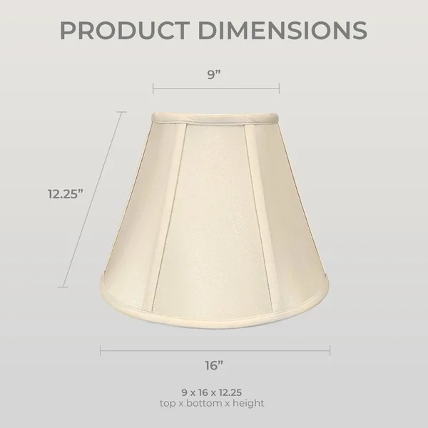 Royal Designs Deep Empire Bell Lamp Shade - Beige, 9x16x12.25 Set of 2