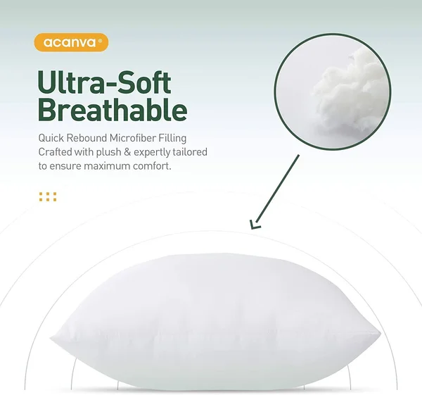 ACANVA Hypoallergenic Pillow Insert Form Cushion Sham - 22-4Pack, White, 4 Piece