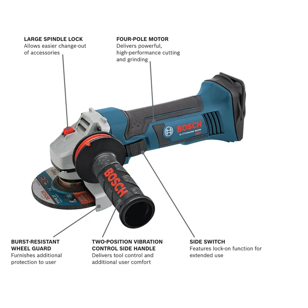 Bosch GWS18V-45 18V 4-1/2x22 Angle Grinder (Bare Tool)