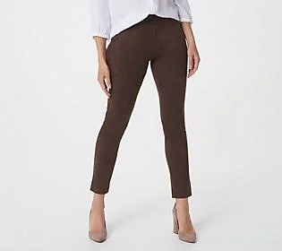 Graver Susan Graver Regular Faux Suede Pull-OnLeggings, Size Medium, Dark Cocoa