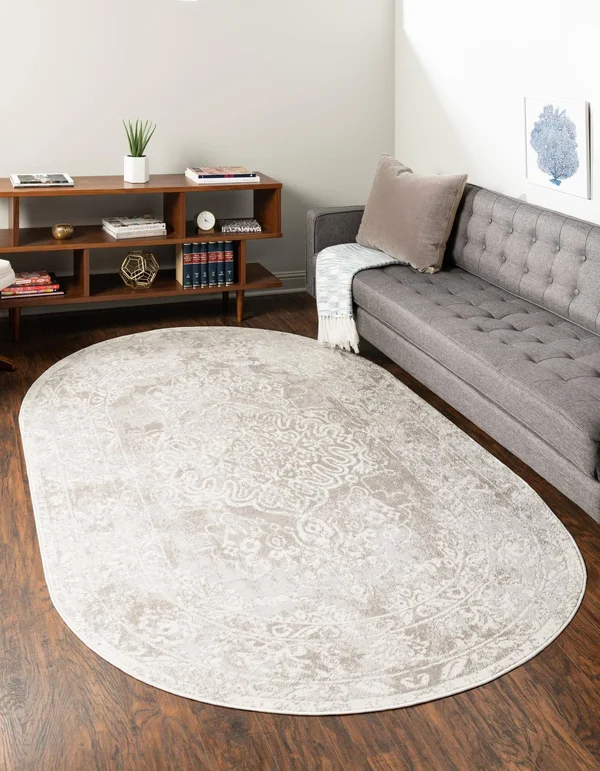 Oxford 8x10 Oval Gray Area Rug