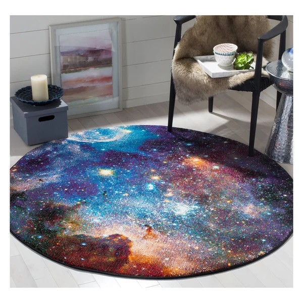 Safavieh Galaxy GAL109P 5&3x22 x 5&3x22 Round Purple - Multi Area Rug