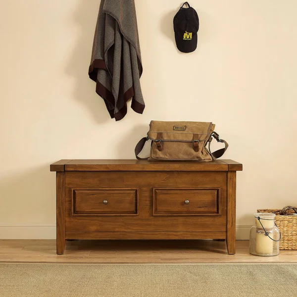 Crosley Furniture Storage Bench in Moroccan Pine