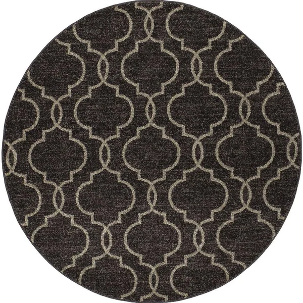 Concord Casa Quatrefoil Area Rug, Brown - 5&3x22 Round