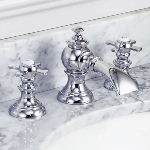 Water Creation F2-0013-01-FX Modern Classic Chrome Widespread Lavatory Faucets with Pop-Up Drain