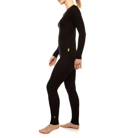 menique Women's Merino 160 Long Sleeve Set Black M - Black