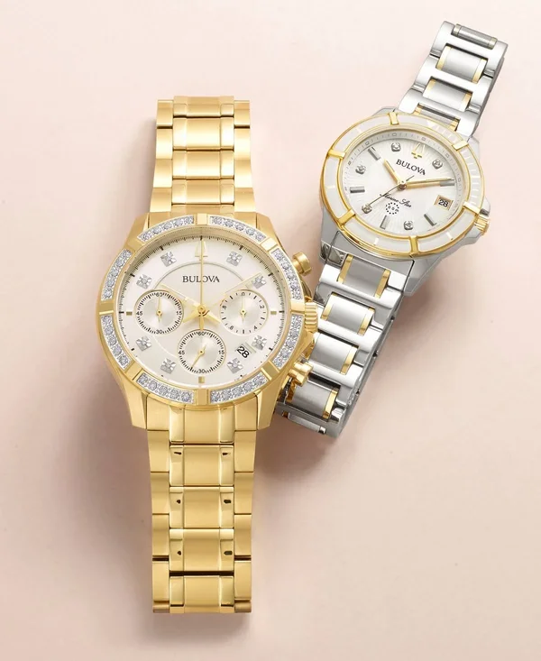 Bulova Women's Diamond Marine Star Watch, Two Tone