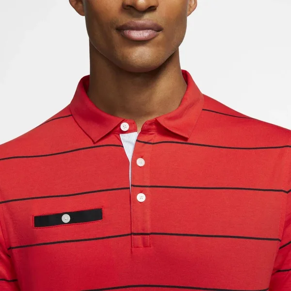 Nike Men's Stripe Player Golf Polo, Size: Small, Habanero Red