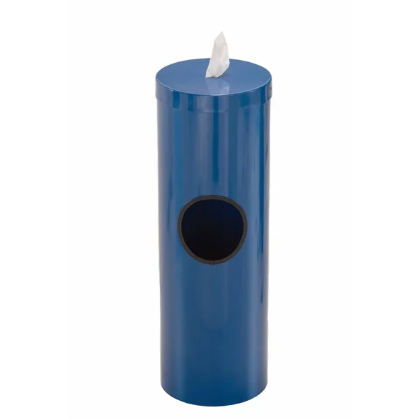 Glaro Steel Disinfecting Wipe Dispenser with 2 Gallon Waste Receptacle - F1028-BL-AW1, Blue