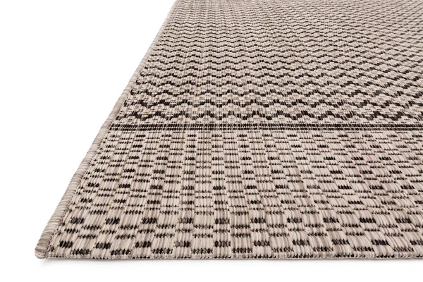 Loloi Isle Indoor/Outdoor Area Rug Collection 9&2x22x12&1x22 in Grey-Black Color