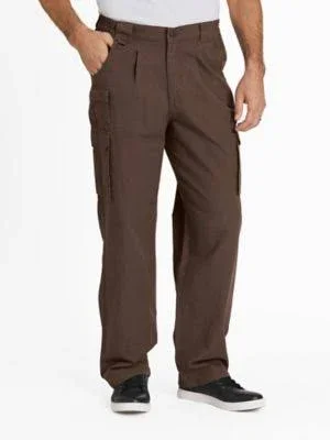 Scandia Woods Men's Relaxed-Fit Side-Elastic Cargo Pants, Bark Brown 44 M