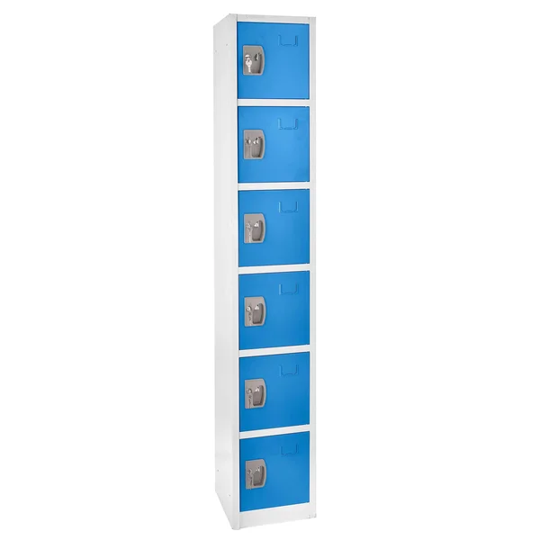 AdirOffice Large Locker w/ 6 Doors & 6 Hooks, Blue 629-206-BLU