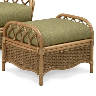 Everglade 27x22 Rectangle Standard Ottoman Braxton Culler Body Fabric: Gray and White Performance Stripe; 0261-84 - Leg Color: Li