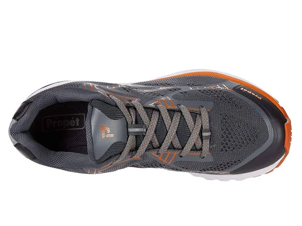 Men's Propet One LT Dark Grey/Burnt Orange - in Size 15