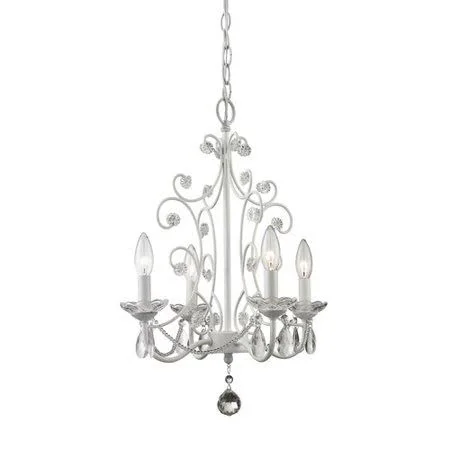 Aquilla 4 - Light Candle Style Classic, Traditional Chandelier Greyleigh Finish: Gloss White