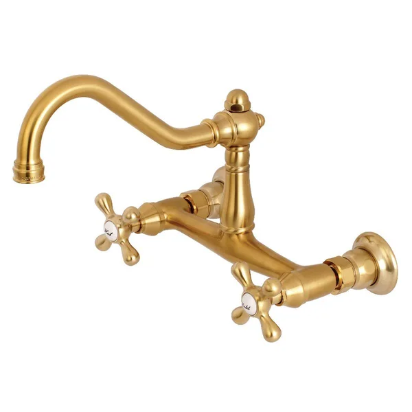 Kingston Brass KS3241AX Vintage 8x22 Wall-Mounted Two-Handle Vessel Sink Faucet - Polished Chrome