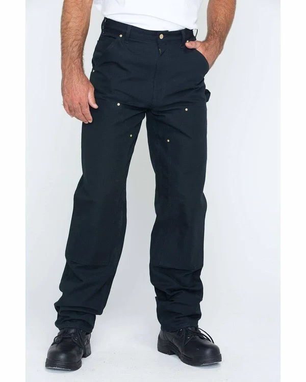 Carhartt Firm Duck Double Front Work Dungaree Pants - Men's Black