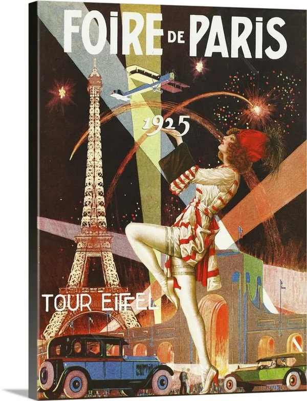 Foire De Paris - Vintage Cabaret Advertisement - Canvas Wall Art, 18x24, Great Big Canvas