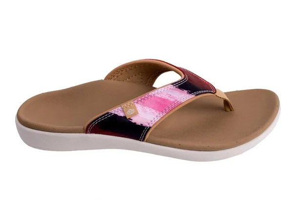 Spenco Orthotic Thong Sandal- Yumi Monet - Size 12 Wide, Sunset