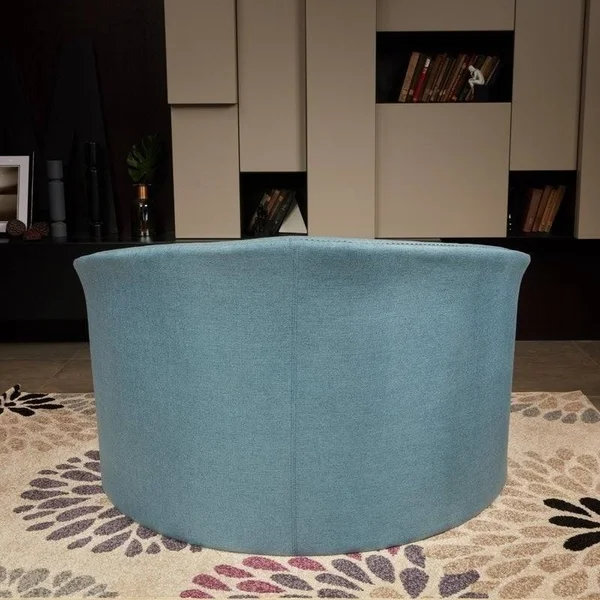 LOKATSE Indoor Accent Upholstery Circular Round Shape Loveseat with Cushions and Pillows - Industrial Gray