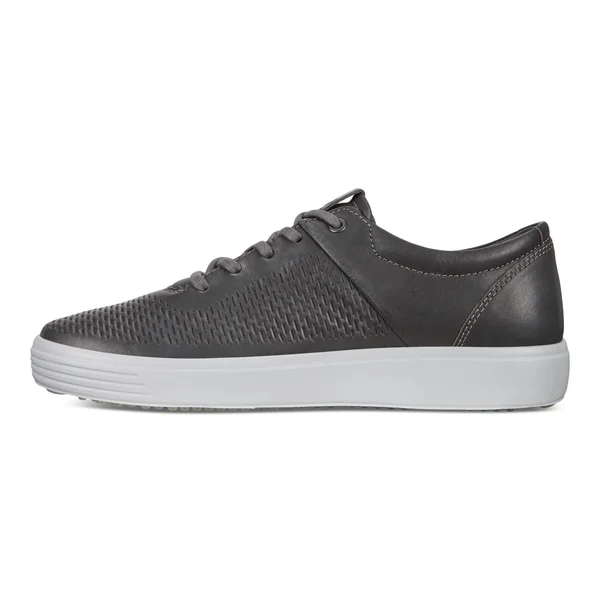 Ecco Men's Soft 7 Premium Tie Sneaker - Titanium, 10-10.5