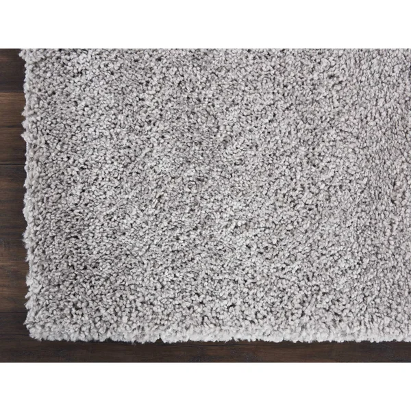 Nourison Malibu Shag MSG01 Silver Grey 9& x 12& Area Rug