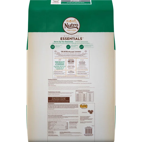 Nutro Wholesome Essentials Senior Lamb & Rice Dry Dog Food, 30 lbs