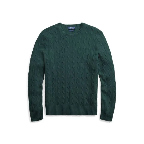 Ralph Lauren Men's Cable-Knit Cashmere Sweater - Size XXL in College Green