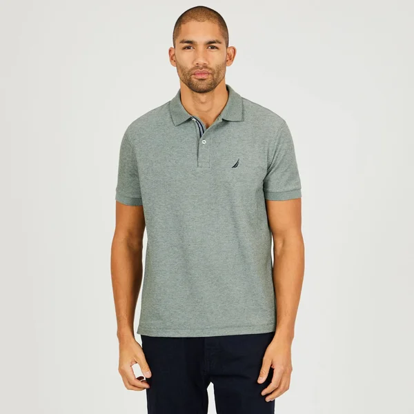 Nautica Men's Big & Tall Performance Deck Polo - Pine Forest Heather