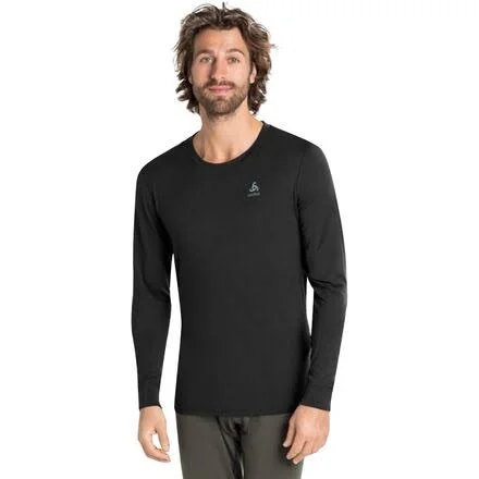 Odlo Men's Natural + Light Long-Sleeve Base Layer Top - Black, XL