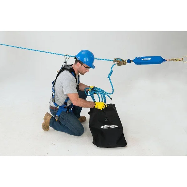 Werner L102030 30ft 2-Man Rope Horizontal Lifeline System, Cross-Arm Strap, Ratchet Tensioner