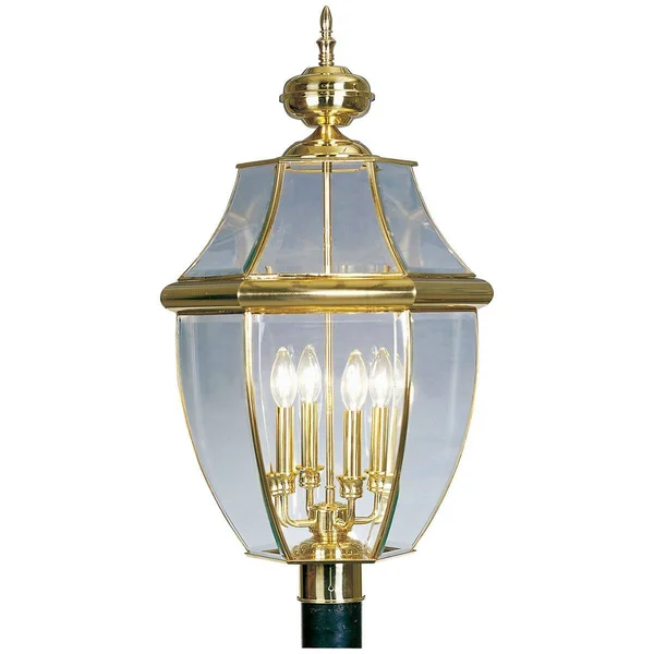Livex Lighting Monterey 4 Light Outdoor Post Lantern, Black 2358-04