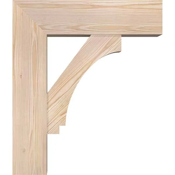Ekena Millwork 1462975 7 1/2x22W x 24x22D x 28x22H Imperial Block Smooth Bracket w/ Offset Brace, Douglas Fir