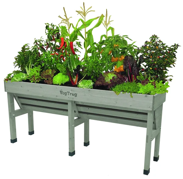 VegTrug 1.8 M Wooden Gray Wall Hugger