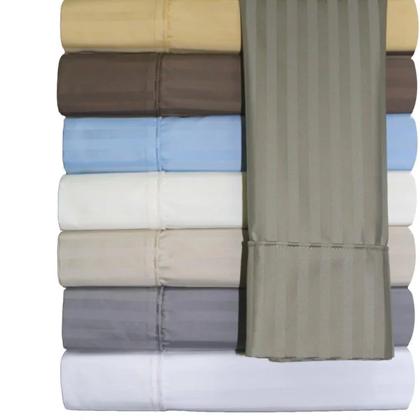 Royal Tradition 650 TC Bed Sheets Striped Damask King - Linen