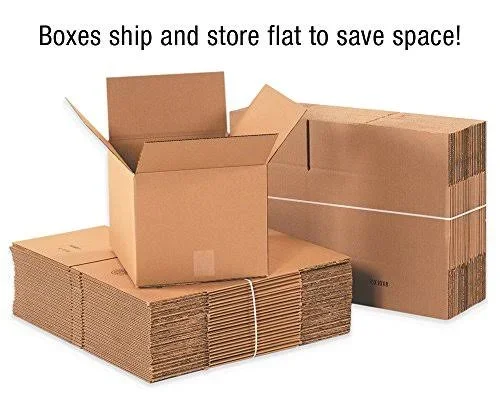 Box USA B24247 Flat Corrugated Boxes - 24x22L x 24x22W x 7x22H, Kraft (Pack of 10)