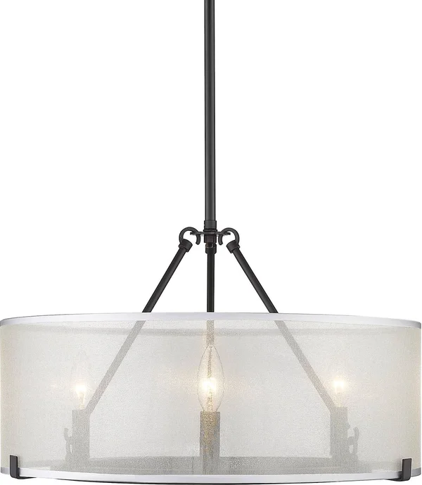 Golden Lighting-5019-3 BLK-Alyssa 3 Light Chandelier Matte Black
