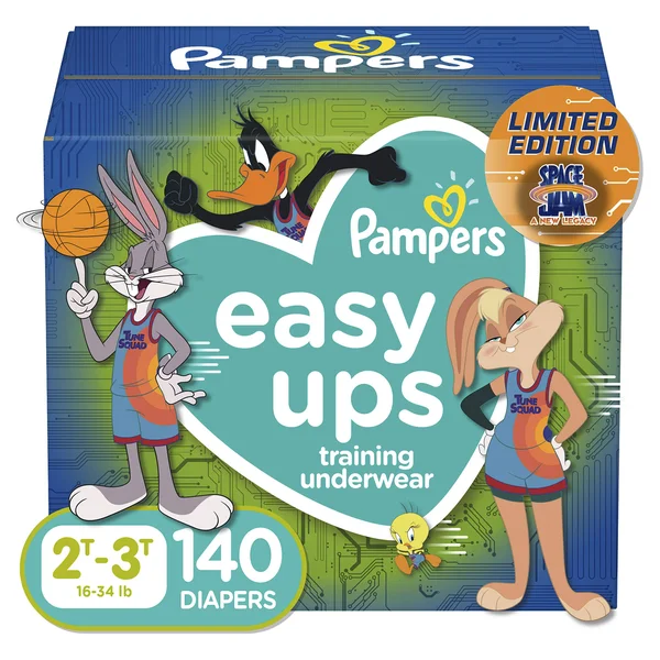 Pampers Easy UPS Training Underwear Space Jam Prints Size 4 2T-3T 140 Count