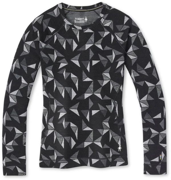 Smartwool Merino 250 Baselayer Pattern Crew - Women's Black Pinwheel - L